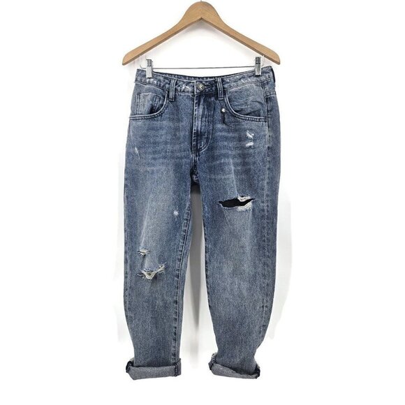 NWOT One Teaspoon High Waist Awesome Baggies Jeans Womens 28R Relaxed Leg Blue - Picture 3 of 8